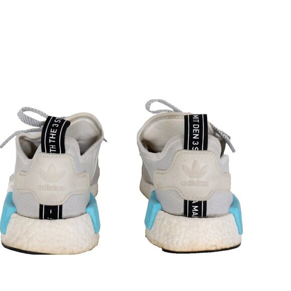 Adidas Womens Size 5 Bright Cyan White Blue NMD R1 Sneaker Lace Up Boost Trainer - Picture 6 of 7